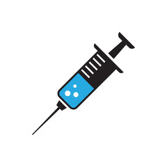 Medical syringe injection icon design isolated on white background