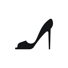 Black woman shoe icon design isolated on white background