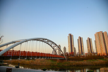한국 인천에서 보는 아파트가 보이는 View of apartments from Incheon, Korea