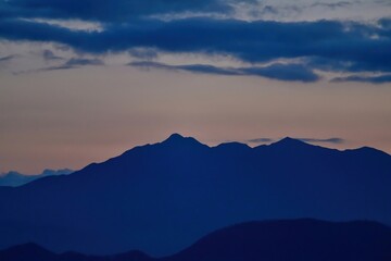 夜明け前の摩周岳の情景＠北海道