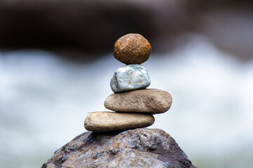 Fototapeta na wymiar Rocks in balance, meditation and yoga for the soul 