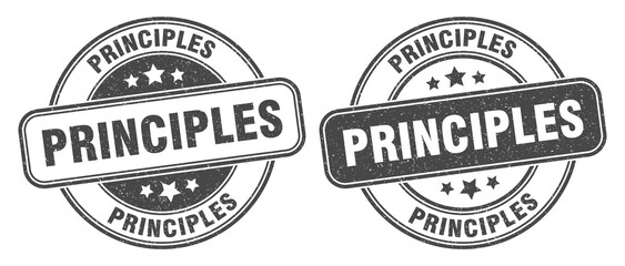 principles stamp. principles label. round grunge sign