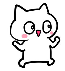 Illustration of a cheerful cat looking to the right