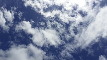 Beautiful white clouds, blue sky, the azure stratosphere, and spindrift, with texture background in nature for wallpaper pattern concept.