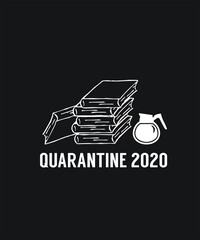 Quarantine typography, vector, template, icon, image, infographic, minimal, logotype, poster, sticker, t-shirt graphic design.