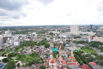 Helicopter flying in Bangkok The view of Bangkok