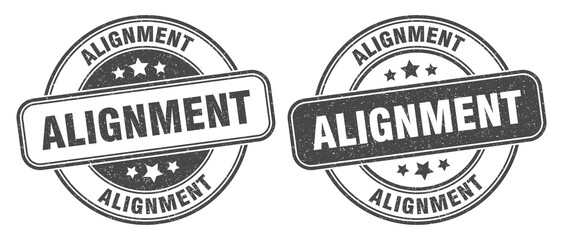 alignment stamp. alignment label. round grunge sign