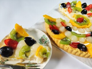 Large Pie Fruits Isolated on White Background