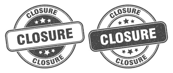 closure stamp. closure label. round grunge sign