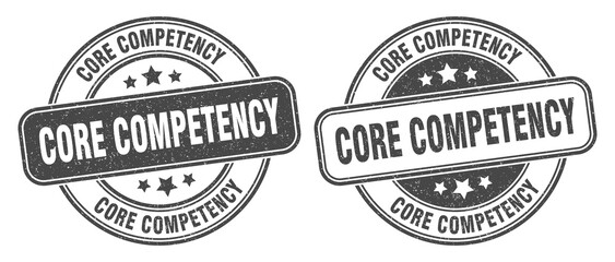 core competency stamp. core competency label. round grunge sign