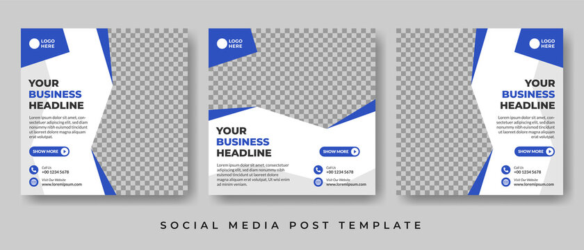 Set of Editable Square Banner Template Design Vector with photo collage, Suitable for Social Media Post and Online Advertising.
