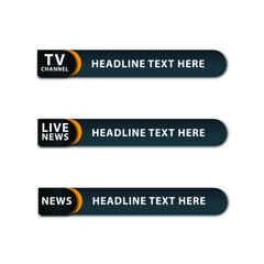 TV live news bars vector illustrations. Design template 