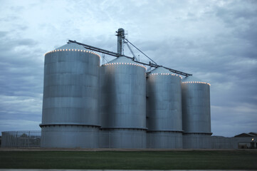 Steel and chrome industrial grain silo