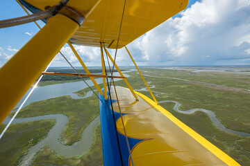 Aerial View from a Biplane of the Marshes over Little St Simons Island, Georgia