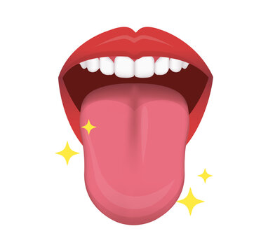 Healthy and clean  tongue vector illustration