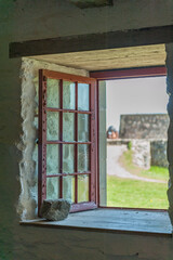 Inside window view of the Fortress of Louisbourg