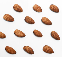 almonds isolated on white background