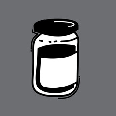 Jar doodle vector icon. Drawing sketch illustration hand drawn line eps10