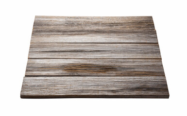 Brown wooden sign on white background