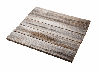 Brown wooden sign on white background