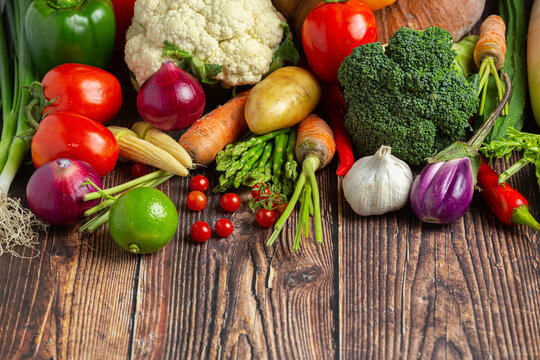 healthy vegetables on wooden table,World food day