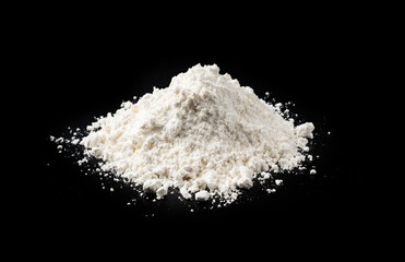 White flour on black background