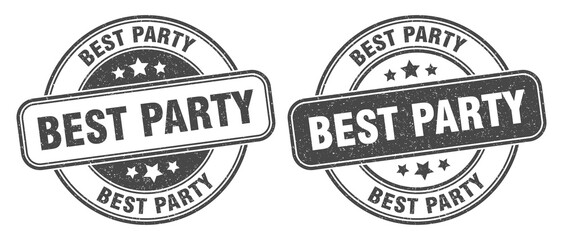 Fototapeta premium best party stamp. best party label. round grunge sign