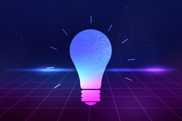 

2d illustration bulb future technology, innovation background, creative idea concept 
