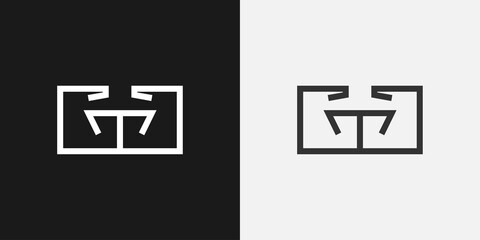 Abstract Initial Letter G and G Logo with Simple and Minimalist Concept For Your Business Identity. GG Logo Design Template