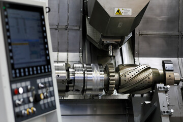 manufacturing process with CNC machining center