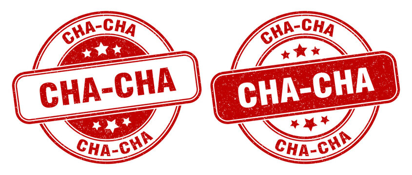 cha-cha stamp. cha-cha label. round grunge sign