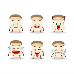 Cartoon character of king trumpet mushroom with smile expression