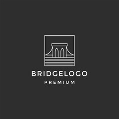 bridge logo vector icon illustration line outline monoline on black background