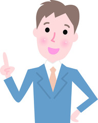 男子営業指差し