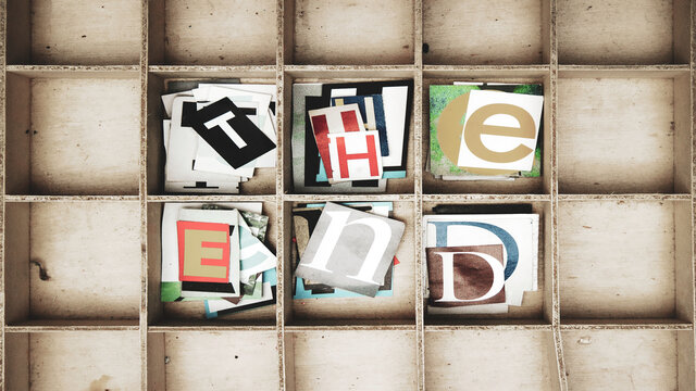 the  end magazine letter in a wooden box
