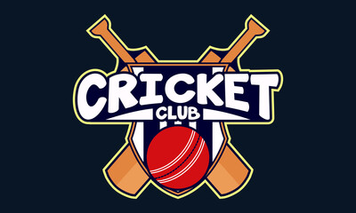 Creative cricket icon logo vector template
