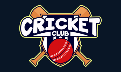 Creative cricket icon logo vector template
