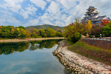 Fototapeta na wymiar Okayama Castle at autumn in Okayama city, Japan.