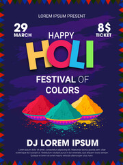 illustration of abstract colorful Happy Holi background for color festival of India celebration greetings