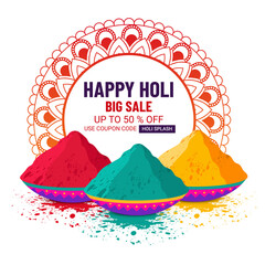 illustration of abstract colorful Happy Holi background for color festival of India celebration greetings