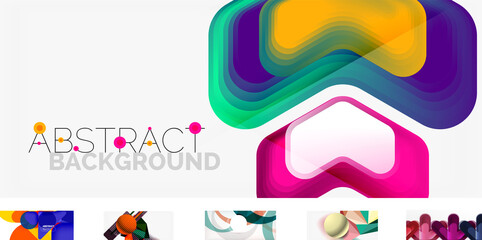 Set of trendy minimalist abstract backgrounds