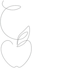 Apple fruit on white background, vector illustration