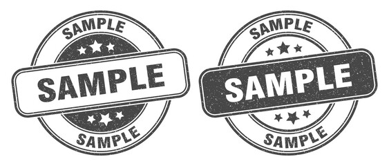 sample stamp. sample label. round grunge sign