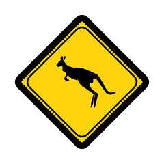 Kangaroo zone sign and symbol graphic design vector illustration