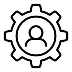 Avatar inside gear, user management icon