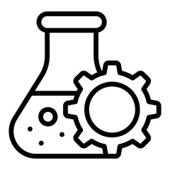 Gear with flask, lab management icon