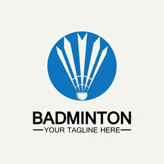 Badminton Logo vector icon illustration design template.Badminton Shuttlecock icon logo.Badminton sport logo template vector. Sport club logo concept