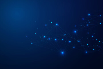 Abstract connect dots, Polygonal background. Technology hi tech connecting digital data design concept, vector illustration