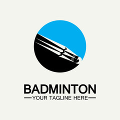 Badminton Logo vector icon illustration design template.Badminton Shuttlecock icon logo.Badminton sport logo template vector. Sport club logo concept