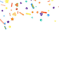 Sprinkles grainy. Cupcake donuts background.